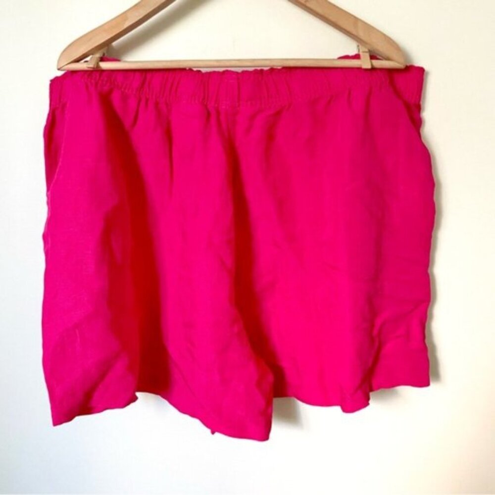 H&M Linen Blend Pink Pull On Elastic Waist Shorts NWT Size XXL